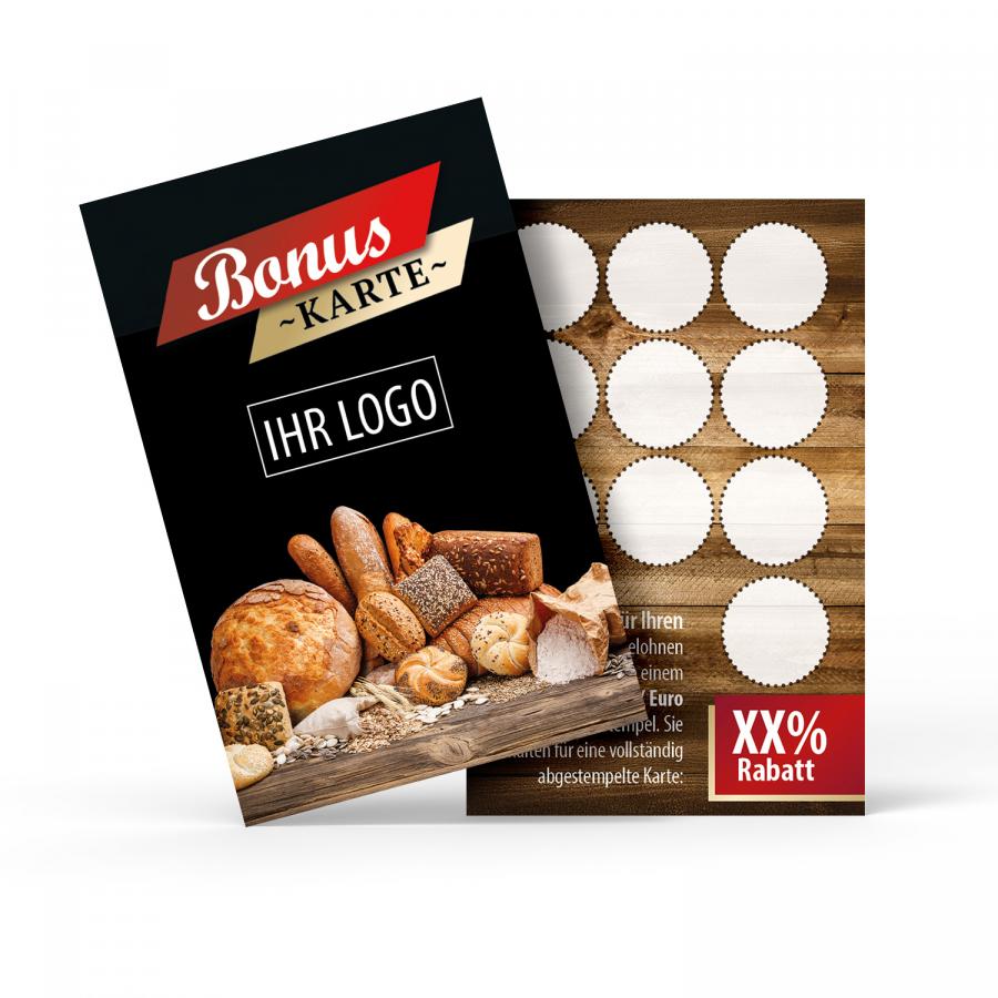B&auml;cker Bonuskarten & Treuekarten drucken, individuell mit Logo