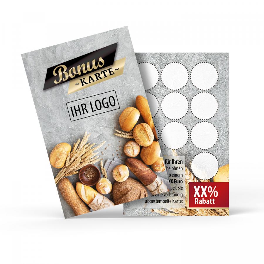 B&auml;cker Kundenkarten & Stempelkarten drucken, individuell mit Logo