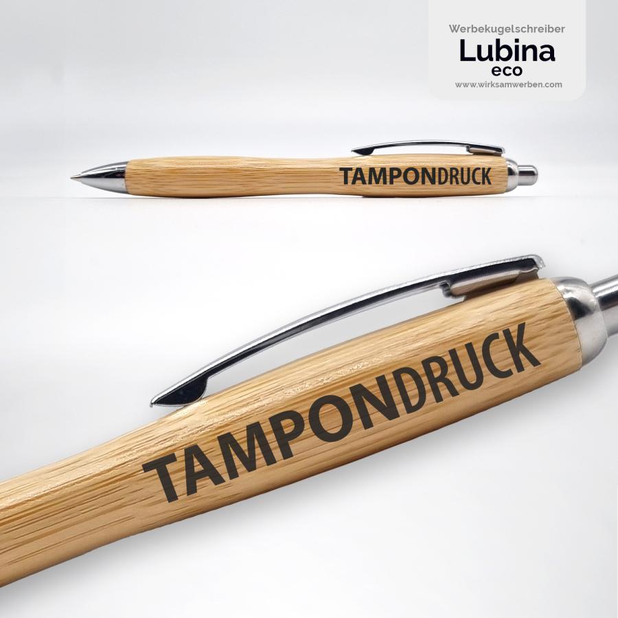Tampondruck (1-farbig) auf Bambus Kugelschreiber LUBINA-ECO