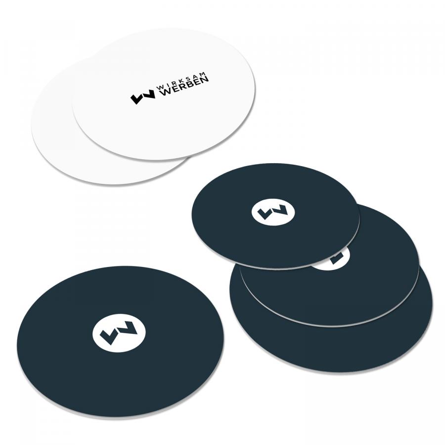 Runde Bierdeckel bedruckt auf Bierdeckelpappe - d: 10,7 cm