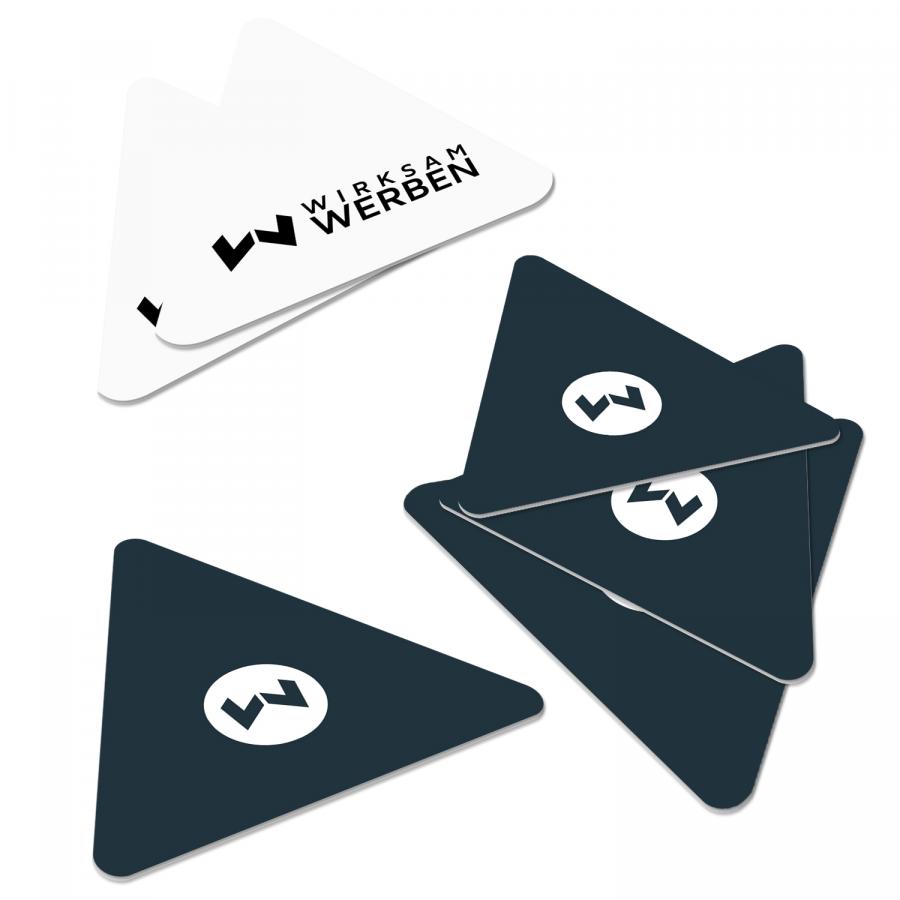 Dreieckiger Bierdeckel bedruckt auf Bierdeckelpappe - 10,6 x 9,5 cm