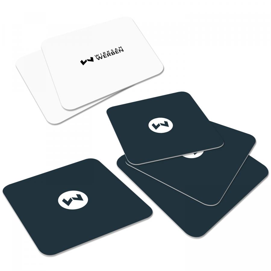 Quadratischer Bierdeckel bedruckt auf Bierdeckelpappe - 9,3 x 9,3 cm