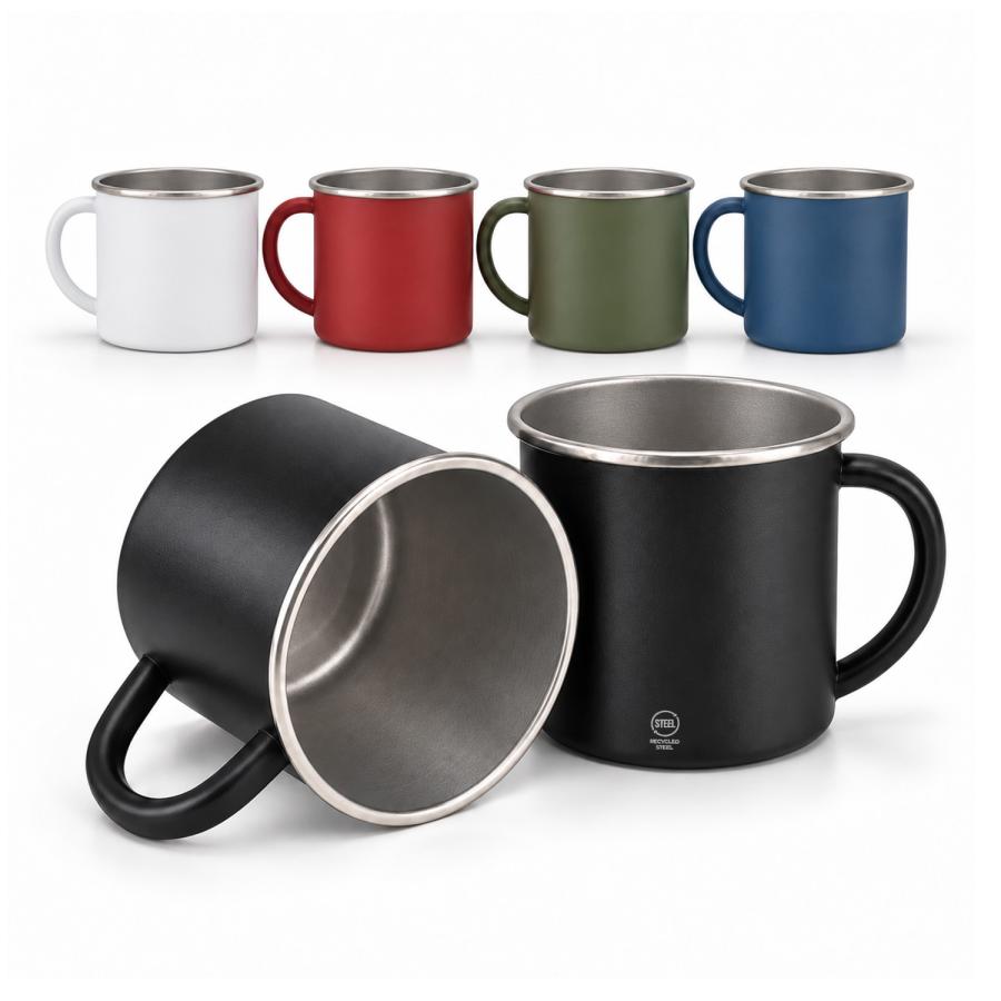 Blechtasse im Retro-Look bedrucken oder lasern &ndash; 350 ml