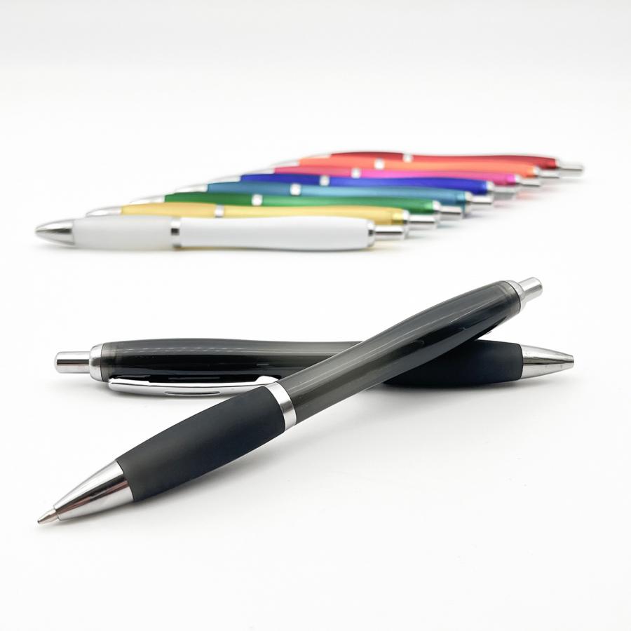 G&uuml;nstiger Werbekugelschreiber LUBINA-COLOR, Kunststoff mit durchsichtigem Geh&auml;use & Gro&szlig;raum-Mine