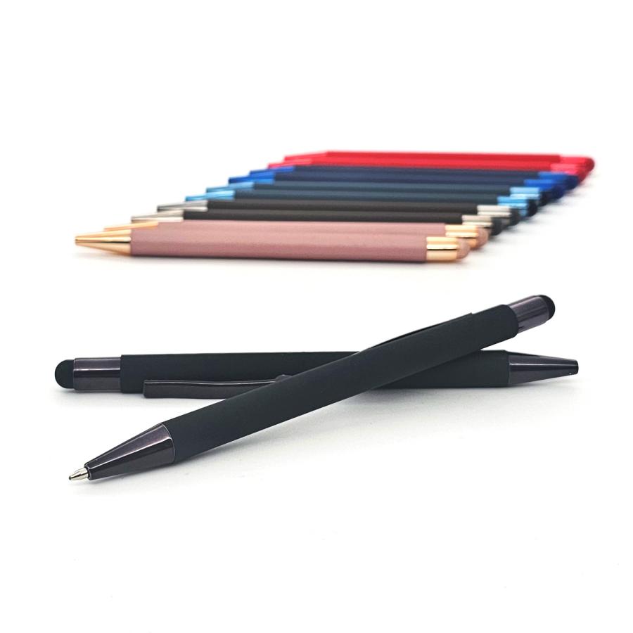 Hochwertiger Kugelschreiber mit Touchpen, Softtouch-Oberfl&auml;che - GLIMOROX