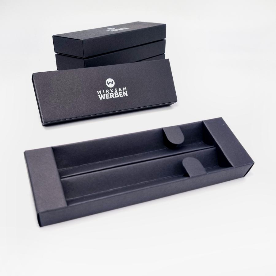 Kugelschreiber Box - Verpackung f&uuml;r zwei Kugelschreiber mit Logo