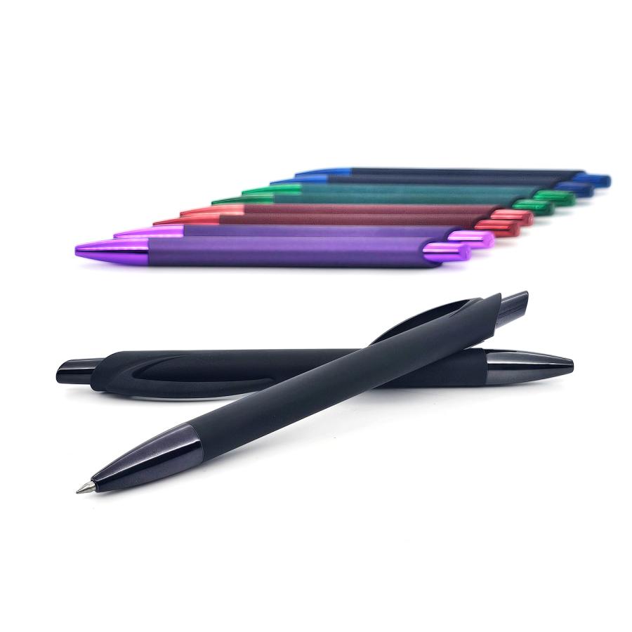 Kugelschreiber mit Gelmine, Softtouch-Oberfl&auml;che & Metallicdetails - GELIVO