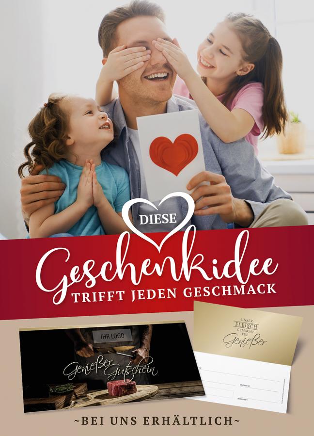 Werbeplakate Geschenkgutscheine - Die Geschenkidee vom Metzger & Fleischer
