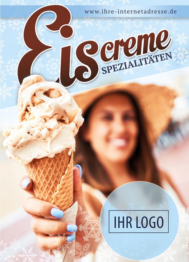 Plakat, Poster-Motiv f&uuml;r Eiscaf&eacute;s, Eiswagen, Eisverkauf - mit Ihrem Logo bedruckt