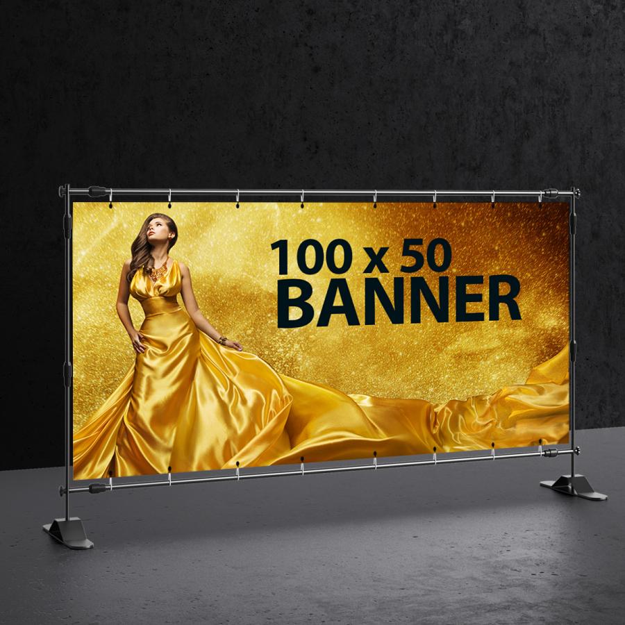 PVC - Bauplane einseitig bedruckt, 100 x 50 cm, Kanten ums&auml;umt, &Ouml;sen ringsum