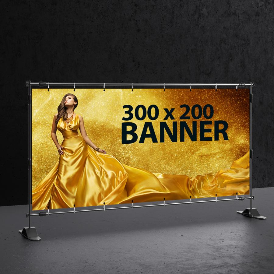 PVC - Bauplane einseitig bedruckt, 300 x 200 cm, Kanten ums&auml;umt, &Ouml;sen ringsum