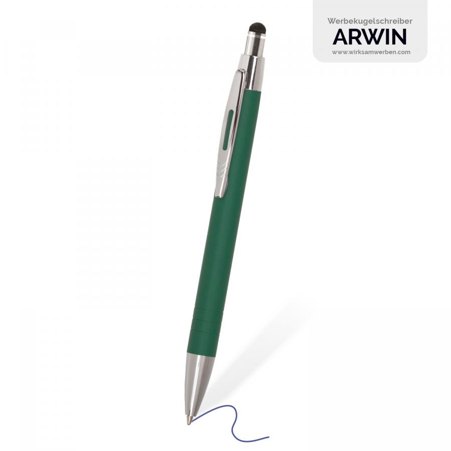 Touchpen-Kugelschreiber in kräftigem Grün - hervorragend für umweltfreundliche Brands oder Naturprojekte