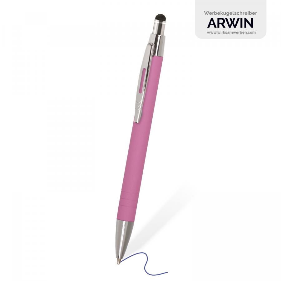 Touchpen-Kugelschreiber in sanftem Rosa - feminin und perfekt für Lifestyle-Marken oder Boutiquen