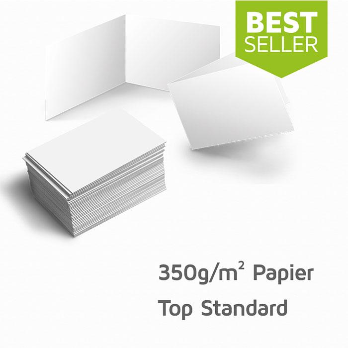 Visitenkarten 350g/m&sup2; Papier, hochwertiger Qualit&auml;tsdruck matt, auch als 4seitige Klappkarte m&ouml;glich