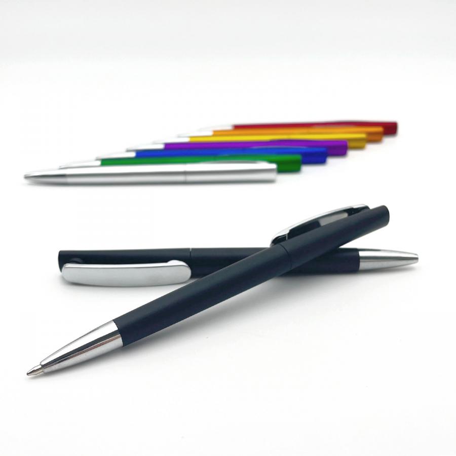 Werbekugelschreiber mit verchromtem Clip und Drehmechanismus - HILA