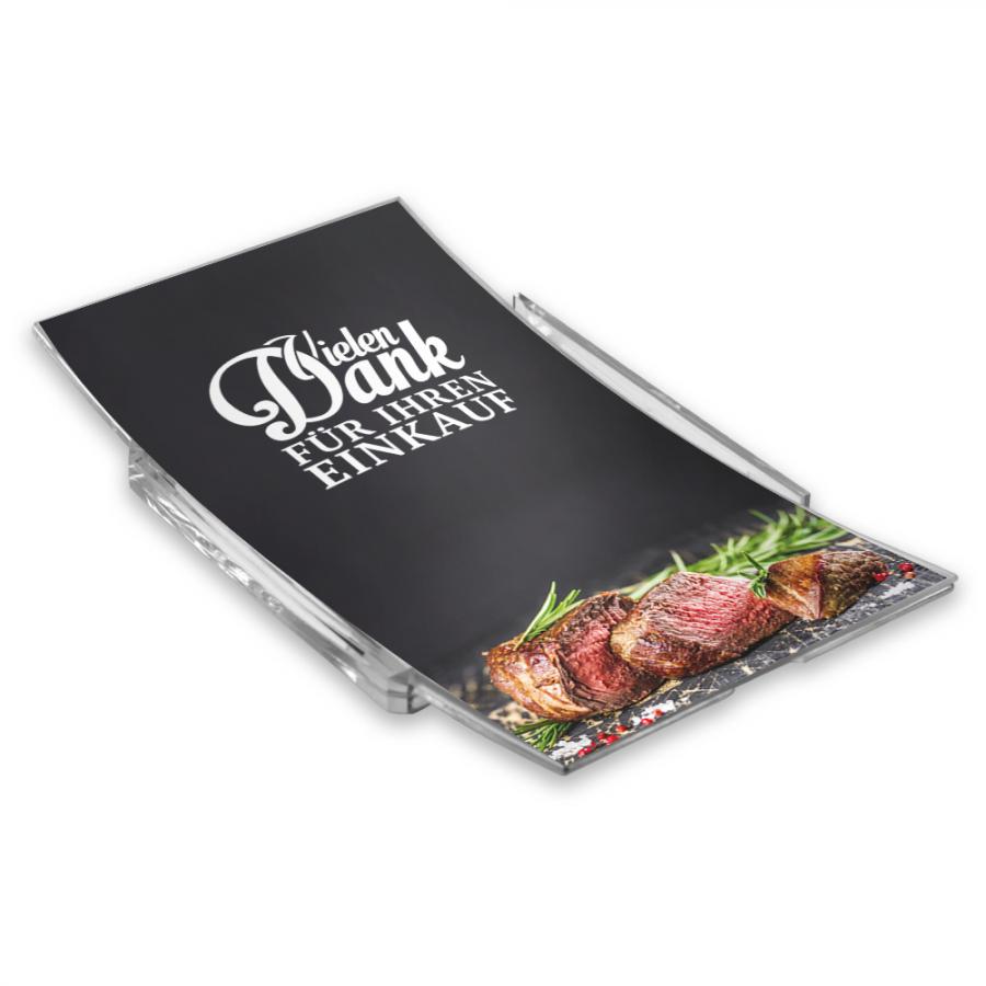 ZAHLTELLER mit Glasauflage f&uuml;r Fleischer und Metzger 