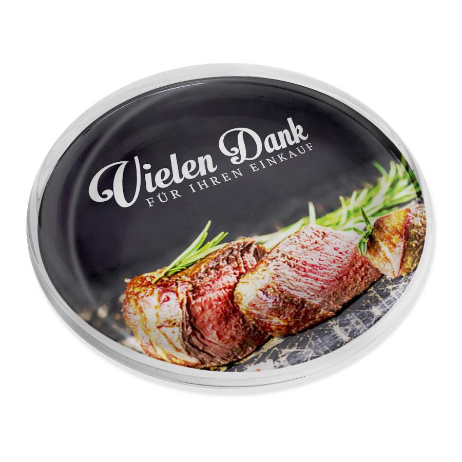 ZAHLTELLER, Kassierteller, Geldschale aus Glas f&uuml;r Fleischer und Metzger 