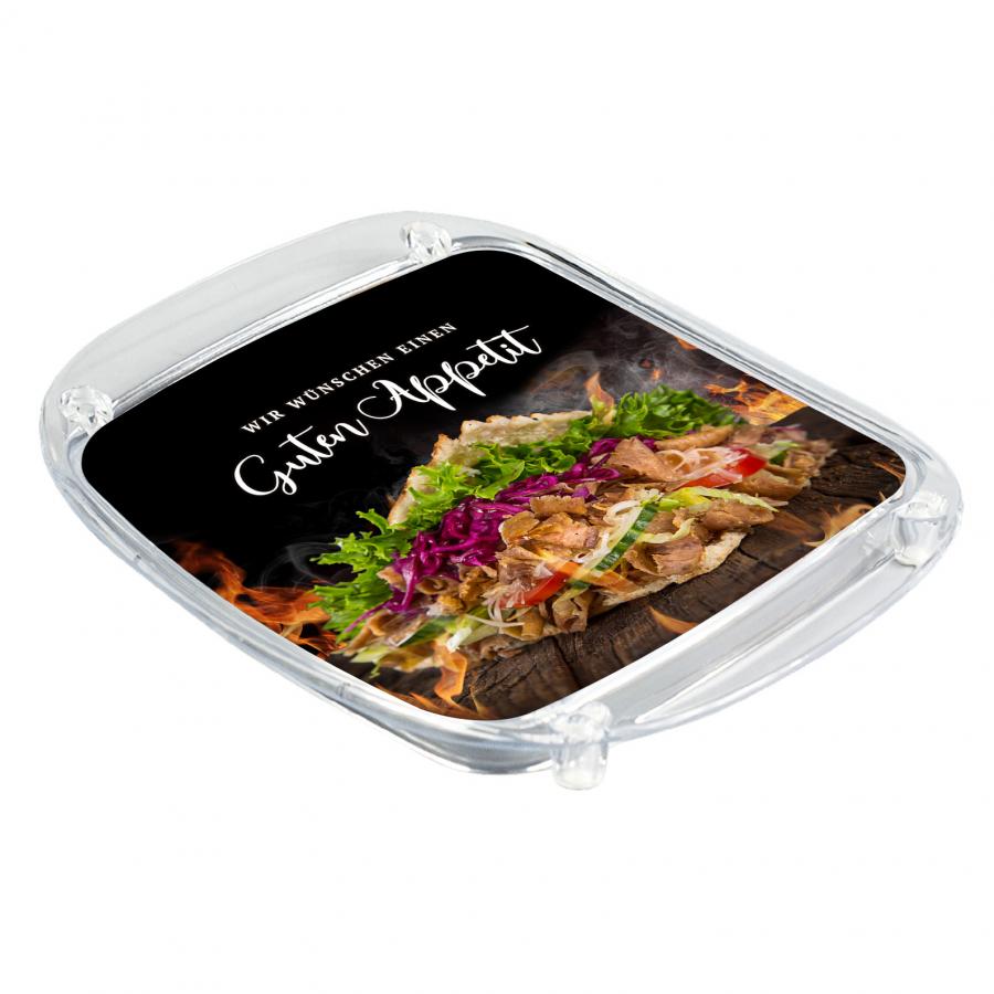 Zahlteller Kassierteller Geldschale f&uuml;r D&ouml;ner-Imbiss, D&ouml;nerl&auml;den, Schnellrestaurant