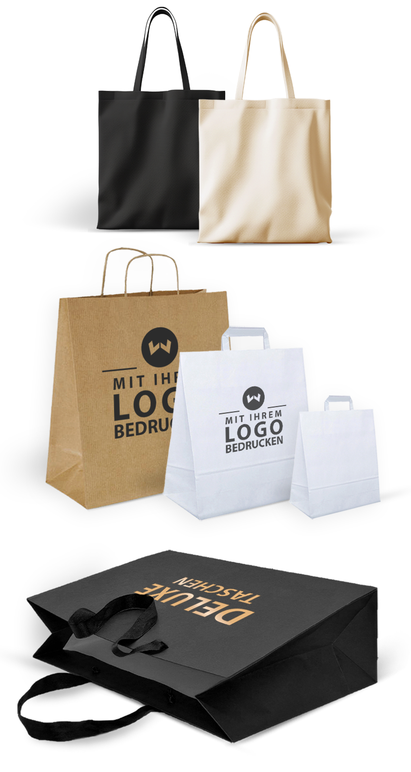Tragetaschen aus Papier und Baumwolle – Individuell bedruckte Taschen für Unternehmen und Werbezwecke